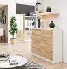 AKORD Modern 8 Fiókos Komód Laminált Fehér-Sonoma 120cm