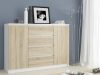 AKORD CLP Modern Komód Laminált Fehér-Sonoma Tölgy 4 Fiókos