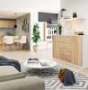 AKORD CLP Modern Komód Laminált Fehér-Sonoma Tölgy 4 Fiókos