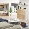 AKORD CLP K140 Komód Laminált Fehér/Sonoma Tölgy 10 Fiókos