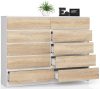 AKORD CLP K160 Komód Laminált Fehér-Sonoma 10 Fiókos