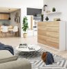 AKORD CLP K160 Komód Laminált Fehér-Sonoma 10 Fiókos
