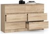 AKORD CLP K120 Komód 6 Fiókos Laminált Sonoma Tölgy