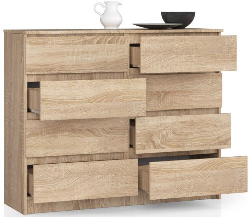 AKORD K120 Sonoma Tölgy 8 Fiókos Komód