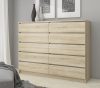 AKORD CLP K140 Komód Laminált Sonoma Tölgy 10 Fiókos