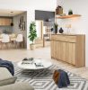 AKORD CLP K140 Komód Laminált Sonoma Tölgy 3 Ajtós 3 Fiókos