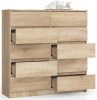 AKORD CLP K120 Komód Laminált Sonoma Tölgy 10 Fiókos