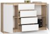 AKORD CLP Modern Komód Sonoma Tölgy Fehér 160cm