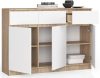 AKORD CLP K140 Komód Laminált Sonoma Tölgy Fehér 3 Ajtós 3 Fiókos