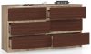 AKORD CLP K140 Komód Laminált Sonoma Tölgy/Wenge 6-Fiókos