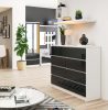 AKORD K120 Modern Magasfényű Grafit Komód 8 Fiókos MDF Akril