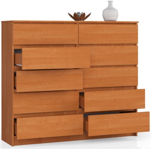 AKORD CLP K140 Komód Laminált Éger 10 Fiókos