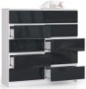 AKORD CLP 120 Komód 10 Fiókos Magasfényű Grafit MDF