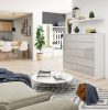 AKORD CLP K140 Komód Laminált Fehér-Metál Magasfényű 10 Fiókos