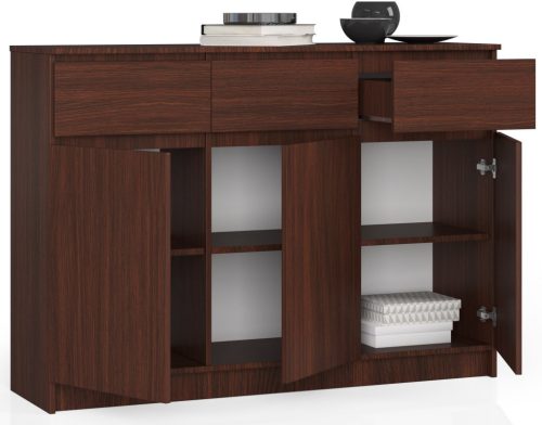 AKORD CLP K140 Komód Laminált Wenge 3 Ajtós 3 Fiókos