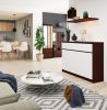 AKORD CLP Wenge-Fehér Modern Komód 3 Ajtós 3 Fiókos
