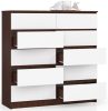 AKORD CLP K120 Komód Laminált Wenge-Fehér 10 Fiókos