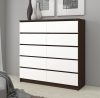 AKORD CLP K120 Komód Laminált Wenge-Fehér 10 Fiókos