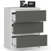AKORD CLP Modern 3-Fiókos Komód Laminált Fehér-Szürke Matt
