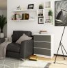 AKORD CLP Modern 3-Fiókos Komód Laminált Fehér-Szürke Matt