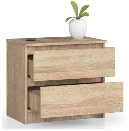 AKORD CLP K60 Éjjeliszekrény Laminált Sonoma Tölgy 2 Fiókos