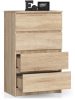AKORD CLP K60 Komód Laminált Sonoma Tölgy 4 Fiókos