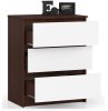 AKORD CLP Komód 3 Fiókos Laminált Wenge-Fehér