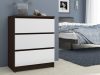 AKORD CLP Komód 3 Fiókos Laminált Wenge-Fehér
