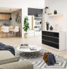 AKORD CLP 120 Komód 6 Fiókos Magasfényű Grafit MDF