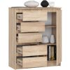 AKORD CLP K80 Komód Laminált Sonoma Tölgy 5 Fiókos