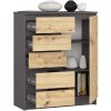 AKORD CLP K80 Komód Laminált Grafit-Artisan Tölgy
