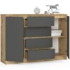 AKORD CLP Artisan Komód Laminált Tölgy/Szürke 4-Fiókos