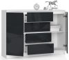 AKORD CLP K140 Komód Magasfényű Grafit MDF