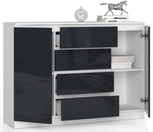 AKORD CLP K140 Komód Magasfényű Grafit MDF