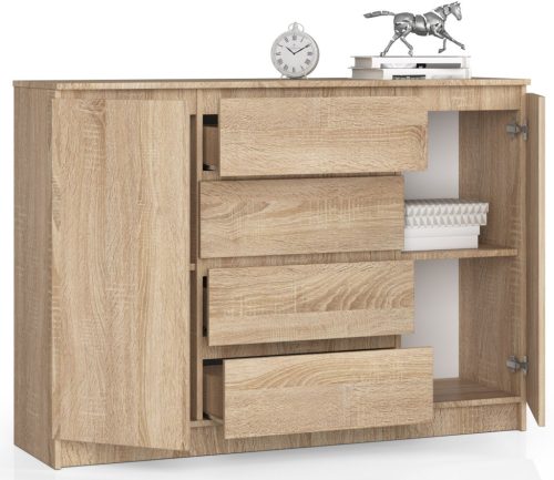 AKORD CLP K140 Komód Laminált Sonoma Tölgy 4 Fiókos