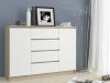 AKORD CLP K140 Komód Laminált Sonoma Tölgy Fehér 4 Fiókos