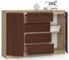 AKORD CLP Komód Sonoma Tölgy/Wenge Laminált 4-Fiókos