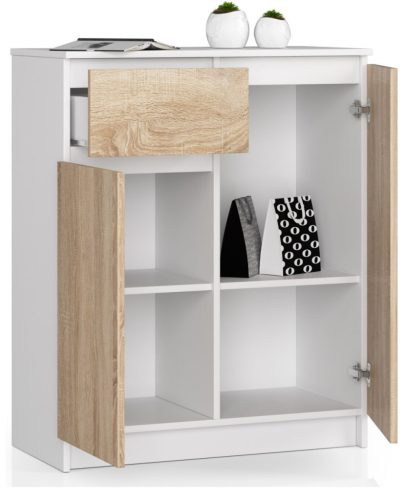 AKORD CLP K80 Komód Laminált Fehér-Sonoma Tölgy