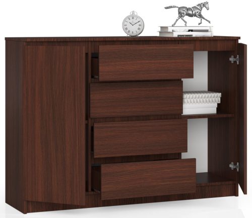 AKORD CLP K140 Komód Laminált Wenge 4 Fiókos