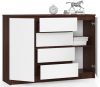 AKORD CLP K140 Komód Wenge-Fehér 4 Fiókos