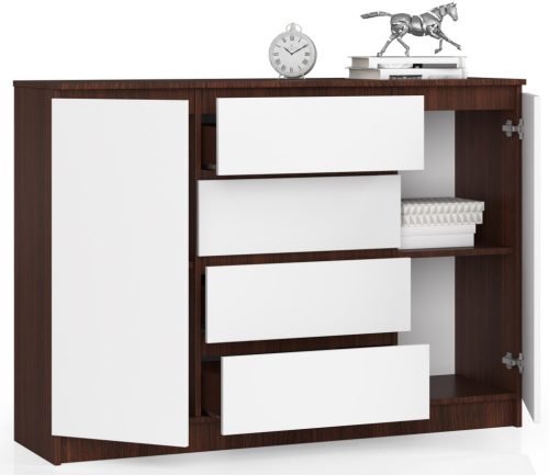 AKORD CLP K140 Komód Wenge-Fehér 4 Fiókos