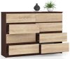 AKORD CLP K140 Komód Laminált Wenge-Sonoma 8 Fiókos