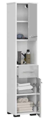 AKORD FIN Fürdőszobai Oszlopszekrény 140cm Metál Magasfényű