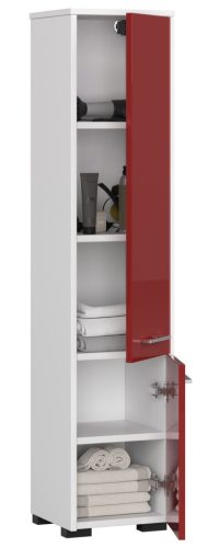 AKORD FIN Fürdőszobai Oszlopszekrény 140cm Piros Magasfényű