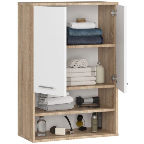AKORD FIN Fürdőszobai Fali Szekrény Sonoma Tölgy/Fehér 64cm