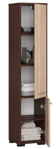 AKORD FIN Fürdőszobai Álló Szekrény 140cm Wenge Sonoma Tölgy