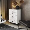 AKORD Mobi K-05 Modern Fiókos Komód Laminált Fehér-Fekete