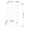 AKORD Mobi K-06 Modern Fiókos Komód Laminált Fehér-Fekete