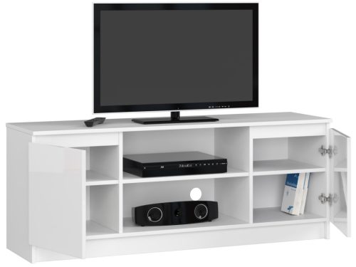 AKORD Modern TV Szekrény 140 Fehér Magasfényű Akril