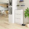 AKORD Modern 3-Ajtós Magasfényű Cipősszekrény Fehér MDF